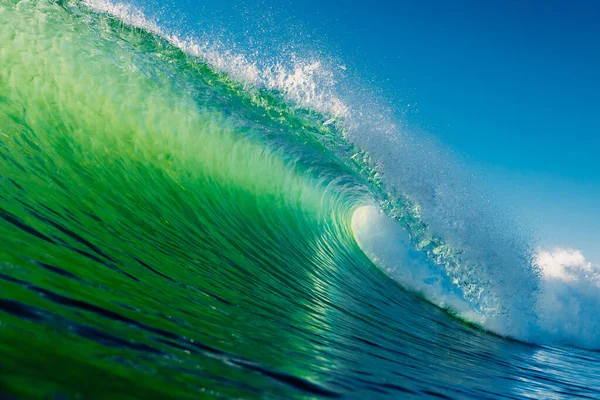 Onda Tubo Ideal Com Tons Verdes Oceano Ondas Ondas Para — Fotografia de Stock