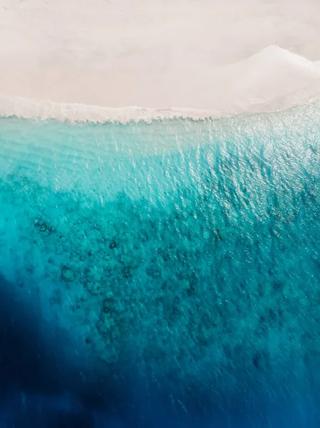 Beautiful Tropical Beach Turquoise Crystal Ocean White Sand Aerial View — ストック写真