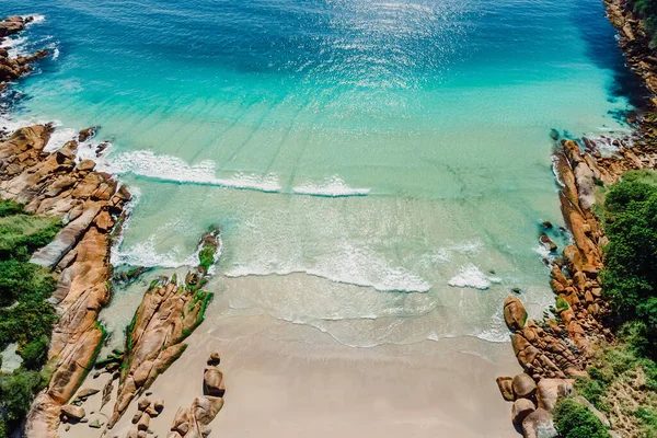 Beach Rocks Transparent Blue Ocean Brazil Aerial View Tropical Beach — Φωτογραφία Αρχείου