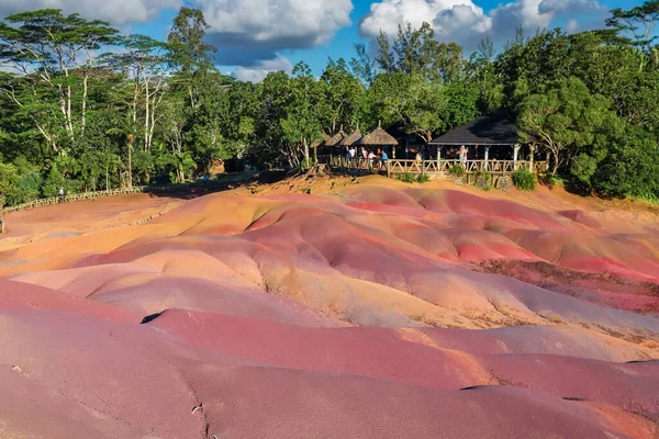 Popular Tourist Place Seven Coloured Earth Chamarel National Park Mauritius — Stok fotoğraf