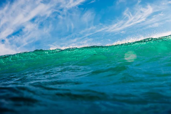 Perfect Wall Wave Ocean Breaking Turquoise Wave Sun Light — Zdjęcie stockowe