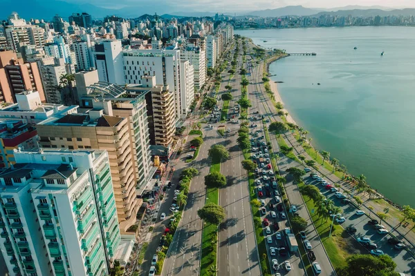 May 2022 Florianopolis Brazil Aerial View Florianopolis Downtown Urban Road — Fotografia de Stock