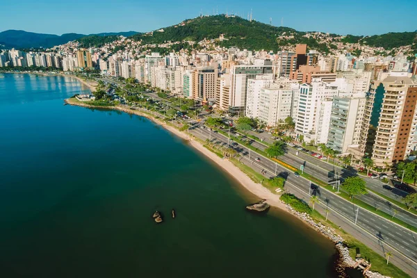 May 2022 Florianopolis Brazil Aerial View Florianopolis Downtown Urban View — стоковое фото