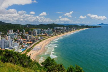 Balneario Camboriu in Brazil and sandy beach with ocean