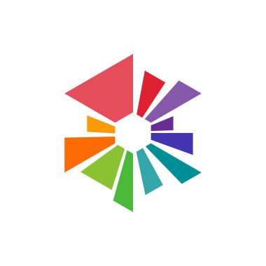 Geometric hexagon colorful logo