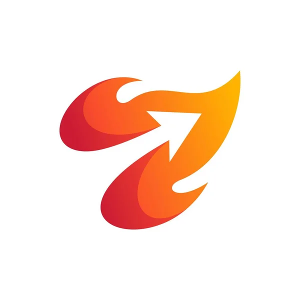 Λογότυπο Φωτιάς Και Βέλους Εικονίδιο — Διανυσματικό Αρχείο