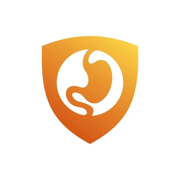 Στομάχι Πρότυπο Λογότυπο Φροντίδας Ασπίδα Σχεδιασμό — Διανυσματικό Αρχείο