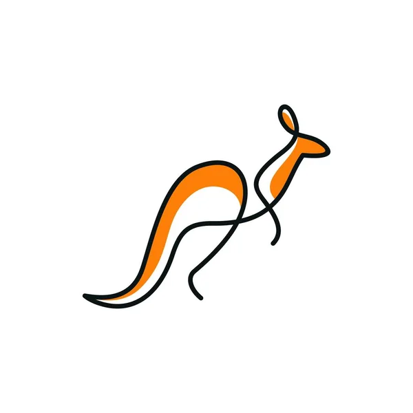 Projekt Logo Linii Kangaroo — Wektor stockowy