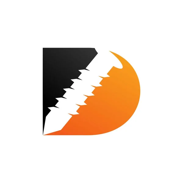 Buchstabe Drill Logo Design — Stockvektor