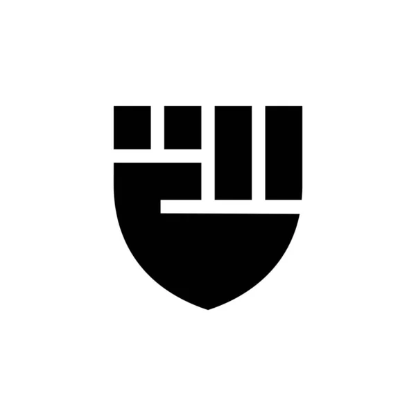 Escudo Con Diseño Logotipo Concepto Puño — Vector de stock