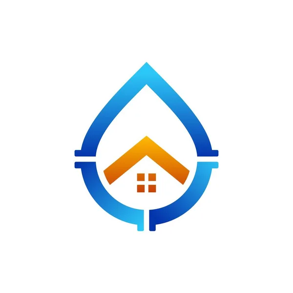 Projekt Logo Domu Hydraulicznego — Wektor stockowy
