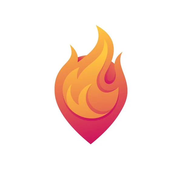 火災ロゴのピンの場所 — ストックベクタ