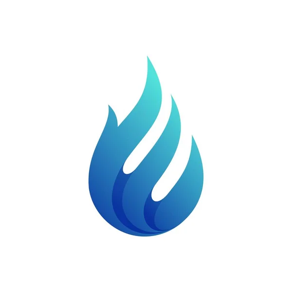 Blue Flame Gas Logo Template — Stock Vector
