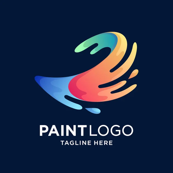 Paint Splash Vector Logo Gradient Color Modern Concept — 图库矢量图片