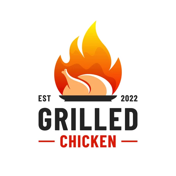Grilled Chicken Vector Logo Modern Concept — Archivo Imágenes Vectoriales