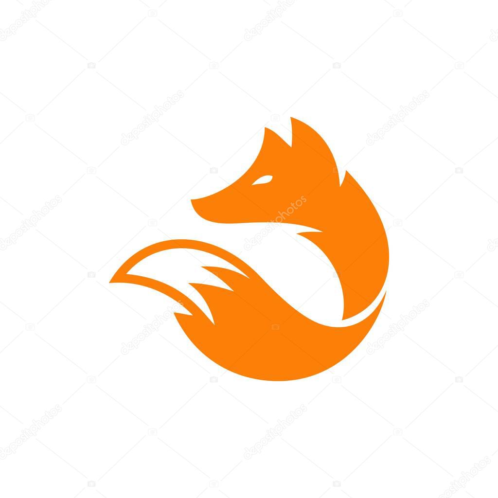 Abstract red fox logo