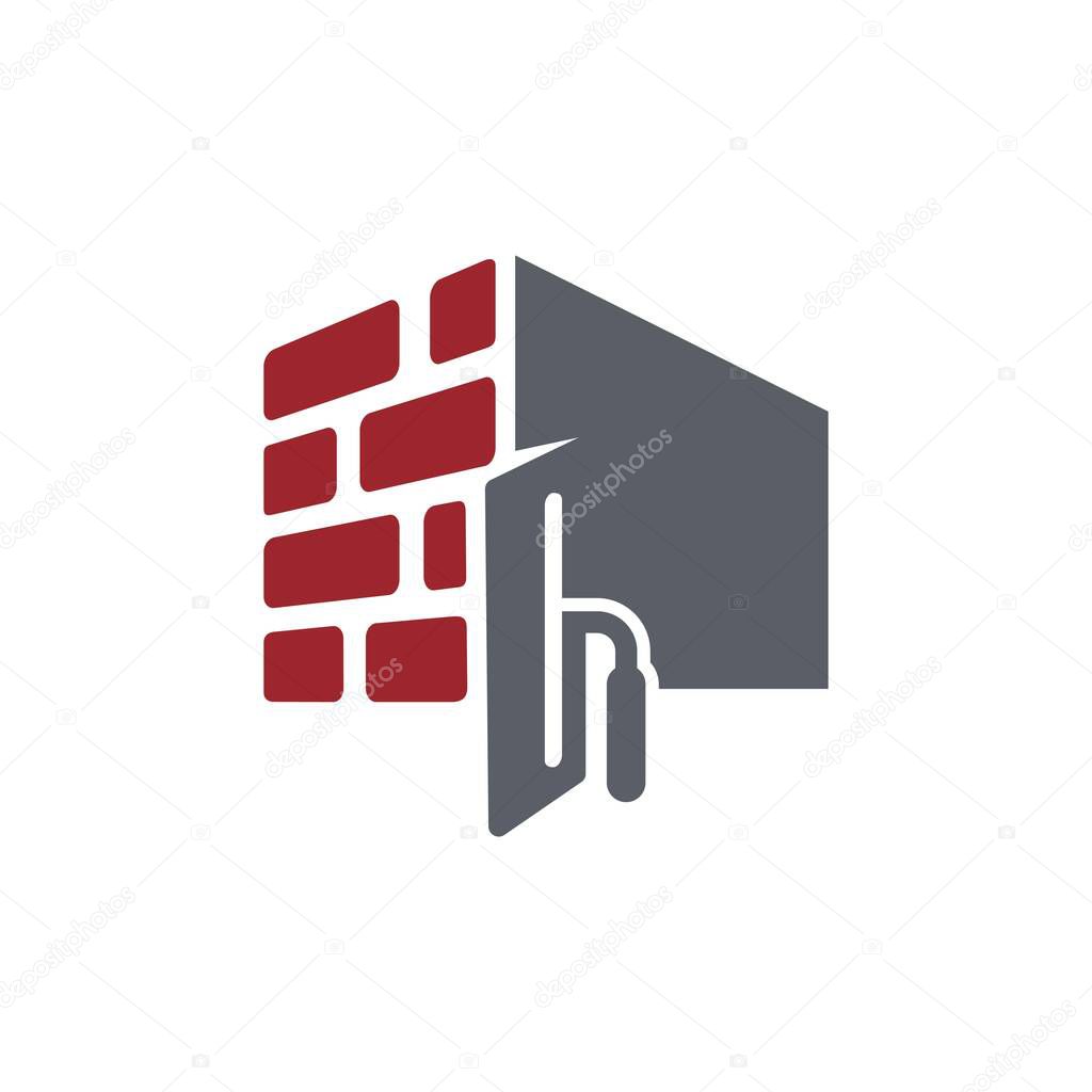 Brick wall plastering logo