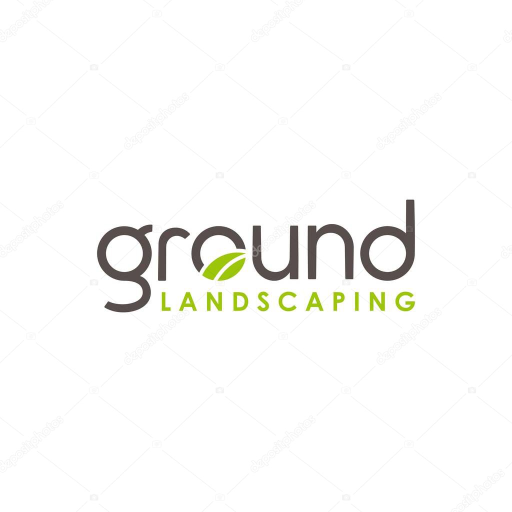 landscaping logo with ground concept