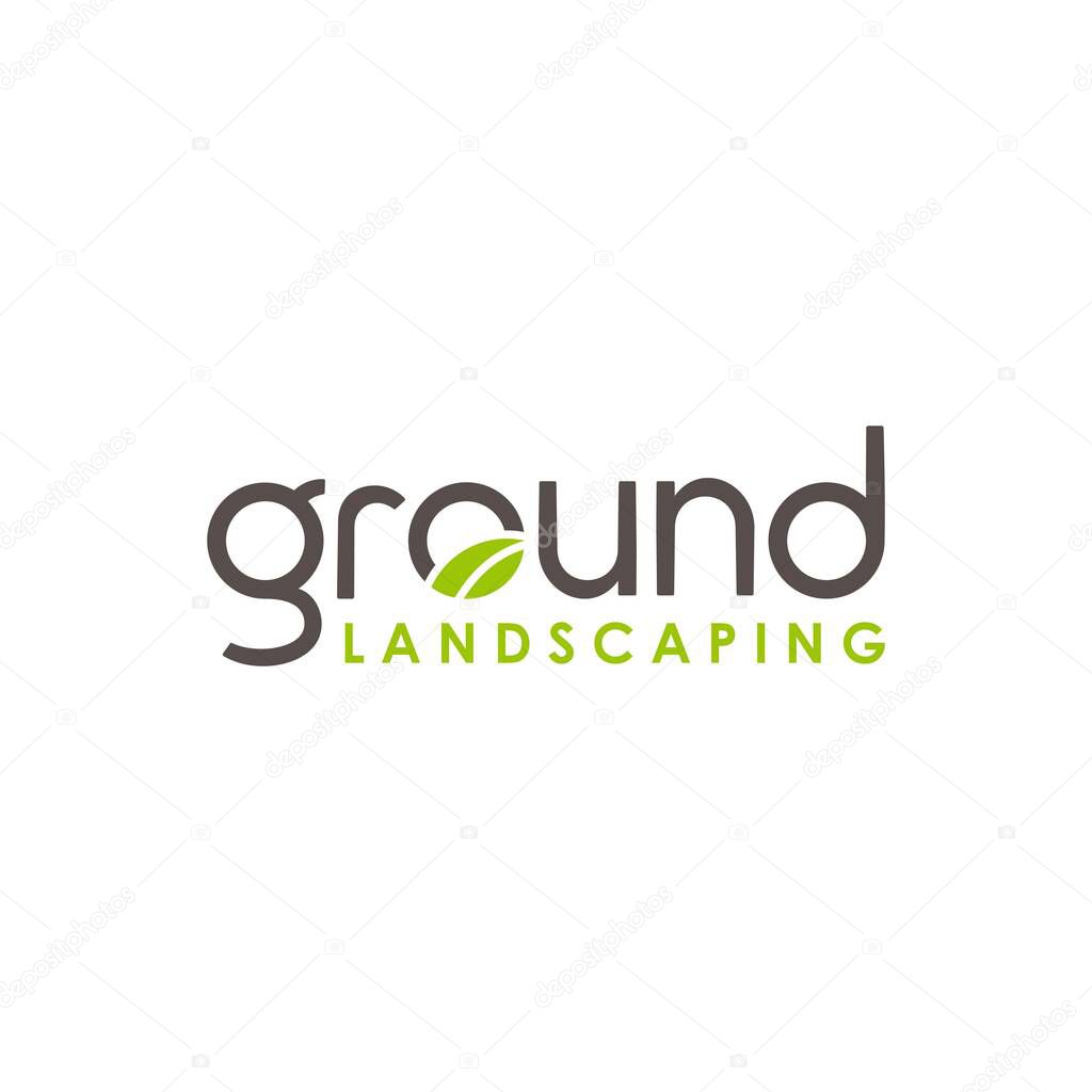 Landscaping logo with ground concept