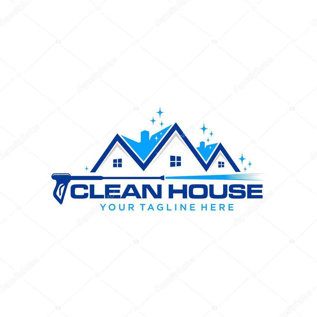pressure wash home logo template