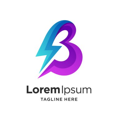 Gök gürültüsü Konseptli B harfi logosu