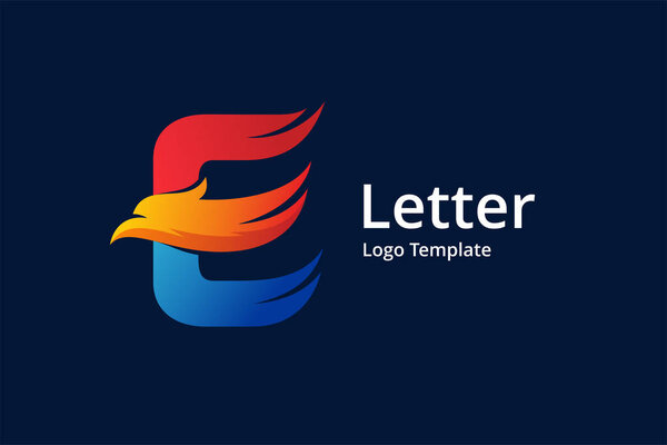 Letter E Eagle Logo