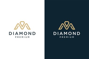 M Harfi Monorgram logo şablonu