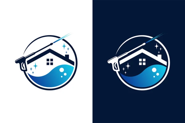 House Pressure Washing Logo Icon — Stock Vector
