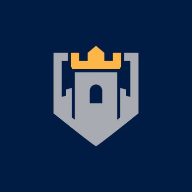 Kral Şatosu logosu Taç ve kalkanla