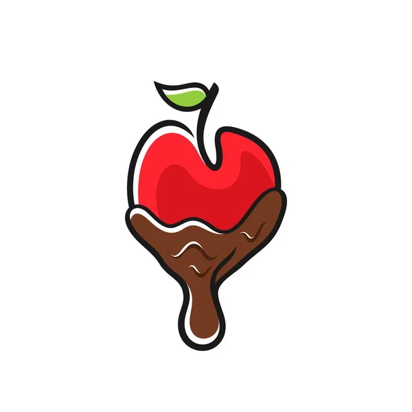 Delicioso Logotipo Chocolate Cereza Ilustración Icono — Vector de stock