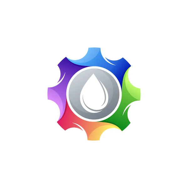 Vorlage Für Das Logo Der Raffinerie Mit Ausrüstung Und Gasöl — Stockvektor