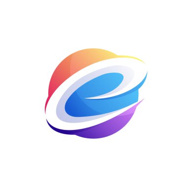 Soyut E harfi logo tasarımı