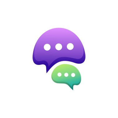 Sohbet kabarcığı gradyan logo tasarımı