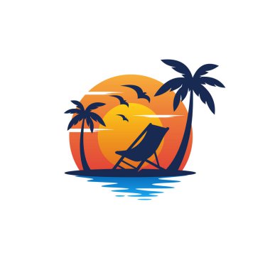 Tropikal ada günbatımı logosu