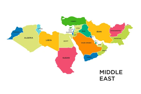 Middle East Country Map Vector — 图库矢量图片