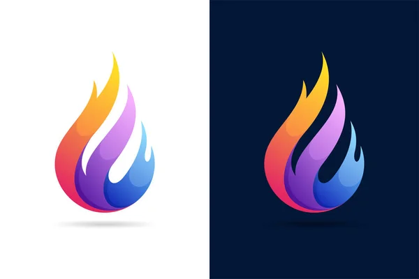 Colorful Fire Letter Logo — Stockvektor