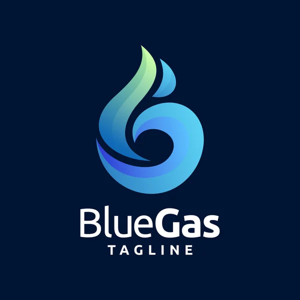 Biogas Blue Gas Logo Abstract Letter Concept — 图库矢量图片