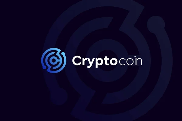Шаблон Логотипом Криптографической Монеты — стоковый вектор