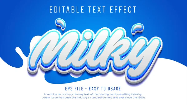 Milky Editable Text Effect — Vetor de Stock