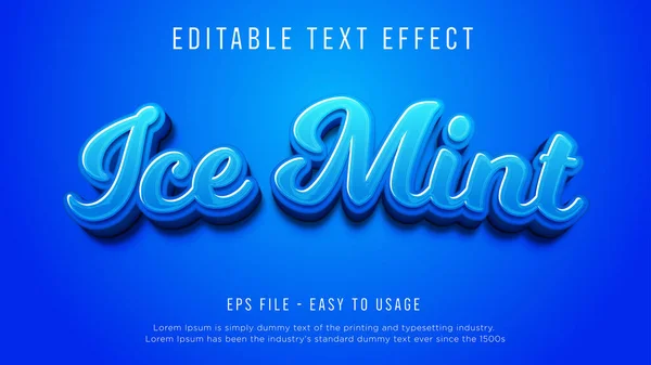 Ice Mint Editable Text Effect — Archivo Imágenes Vectoriales
