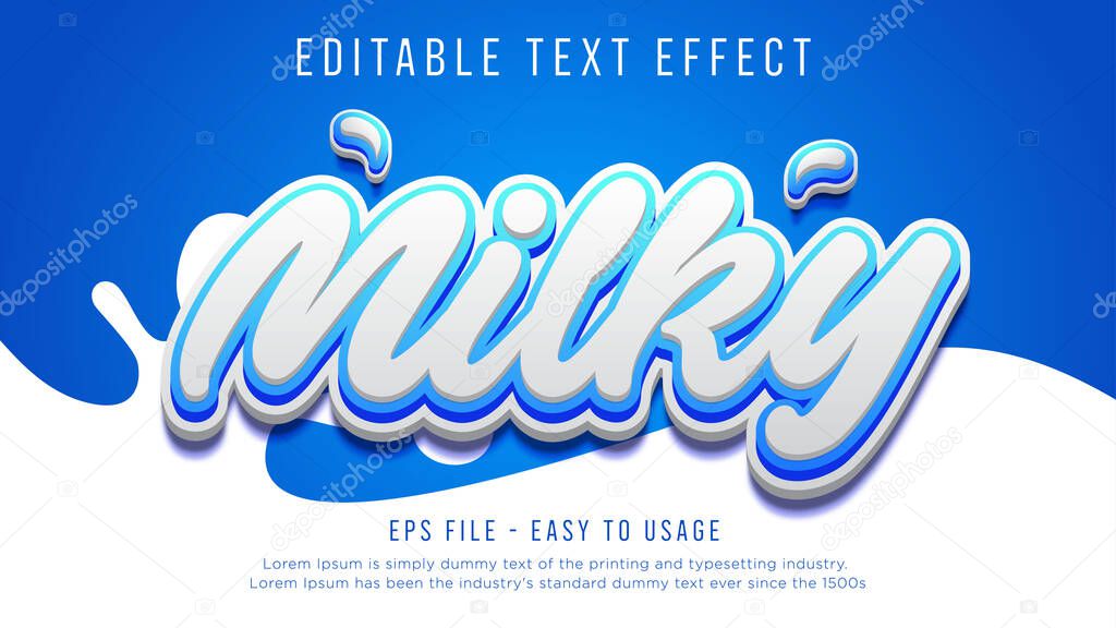 Milky editable text effect