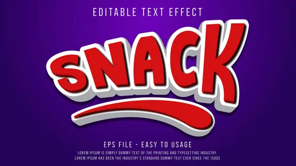 Snack Editable Text Effect — Stock Vector