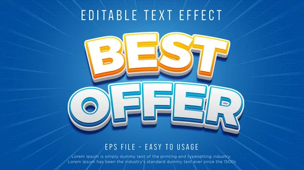 Best Offer Editable Text Effect — Vettoriale Stock
