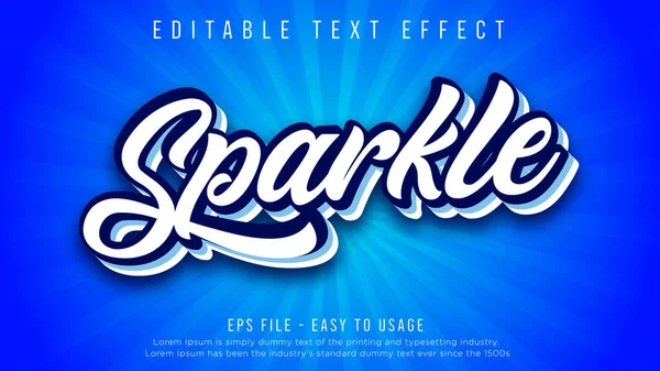Sparkle Editable Text Effect — Vetor de Stock