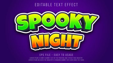 Ürkütücü Gece Düzenlenebilir Metin Efekti