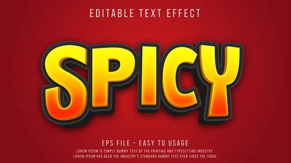 Spicy Efeito Texto Editável —  Vetores de Stock