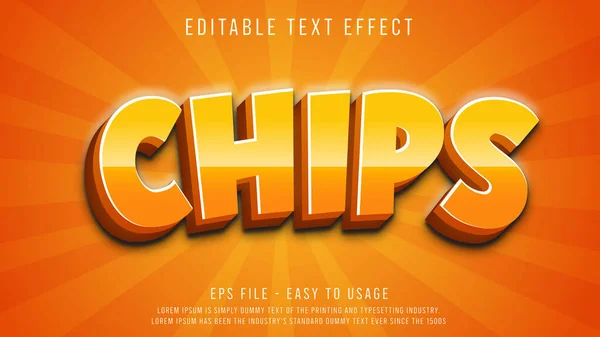 Chips Efeito Texto Editável —  Vetores de Stock