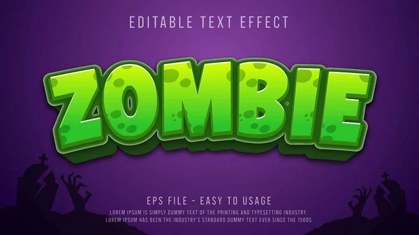 Zombie Efeito Texto Editável —  Vetores de Stock