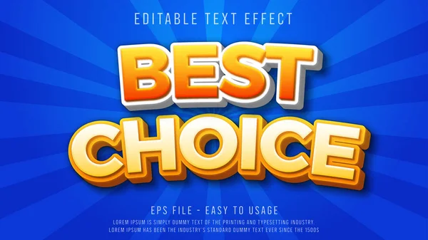 Efeito Texto Editável Melhor Escolha — Vetor de Stock