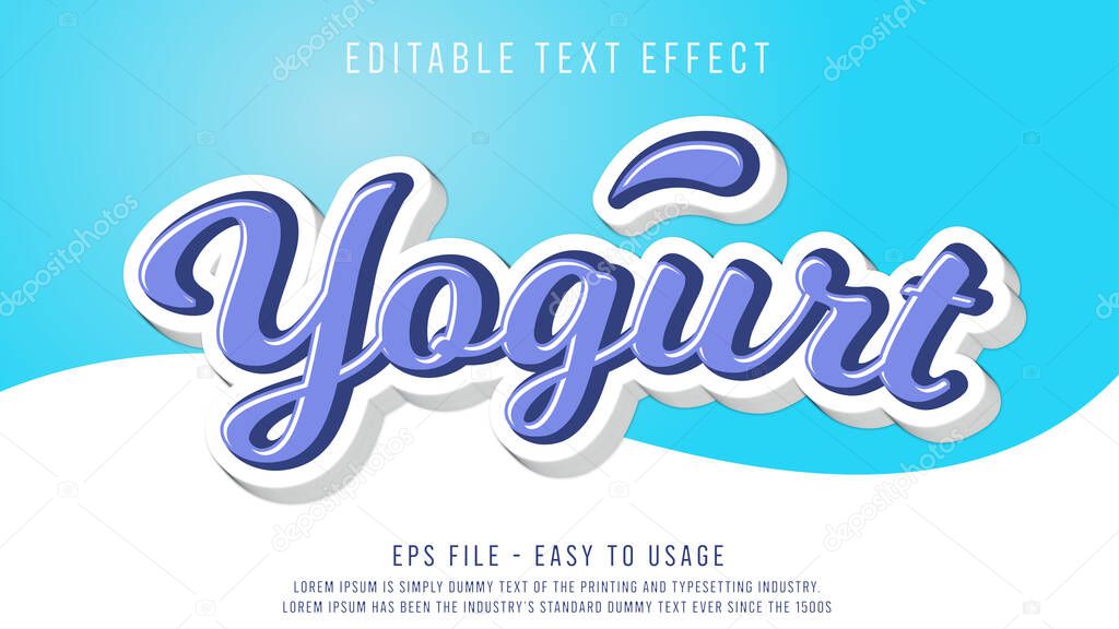 Yogurt 3d editable text effect